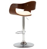 VidaXL Barstoel gebogen hout en kunstleer crème