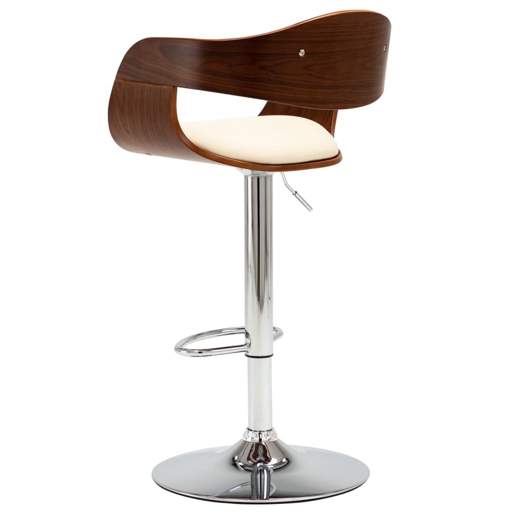 VidaXL Barstoel gebogen hout en kunstleer crème