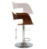 VidaXL Barstoel gebogen hout en kunstleer crème