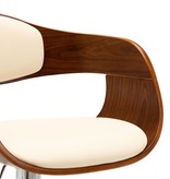 VidaXL Barstoel gebogen hout en kunstleer crème