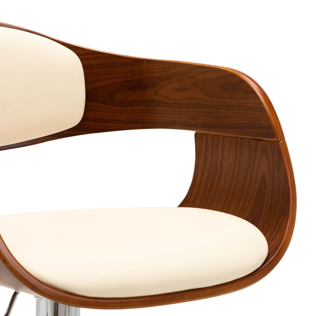 VidaXL Barstoel gebogen hout en kunstleer crème