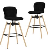 VidaXL Barstoelen draaibaar 2 st stof zwart