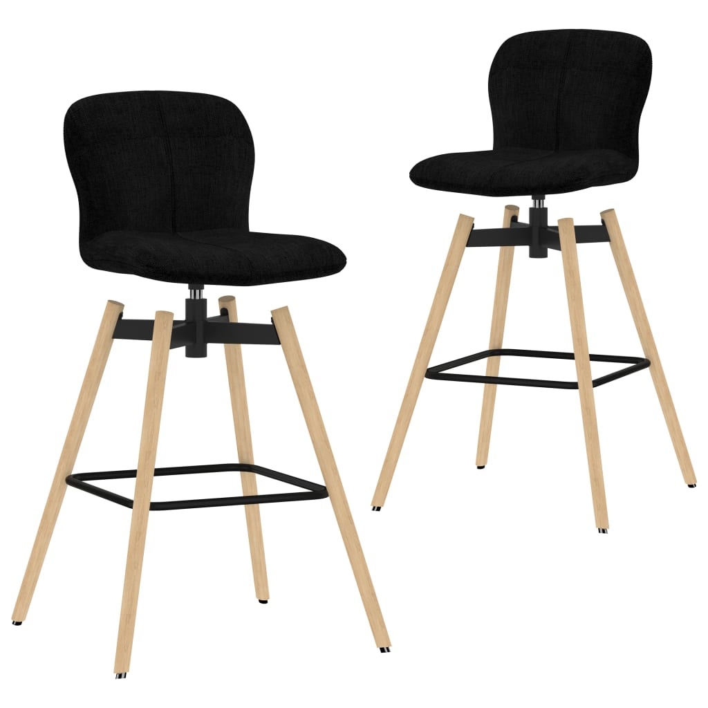 VidaXL Barstoelen draaibaar 2 st stof zwart