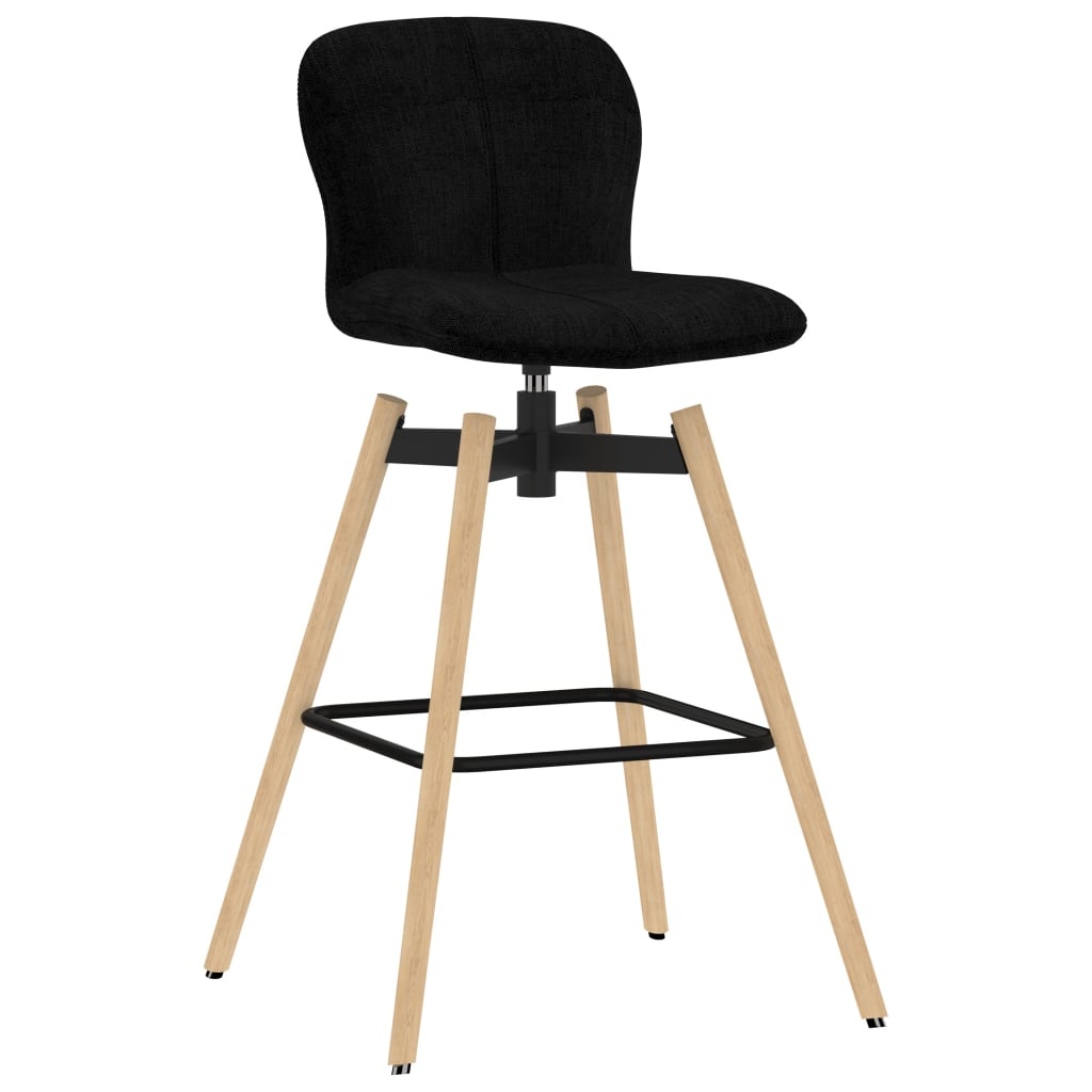 vidaXL Barstoelen draaibaar 2 st stof zwart