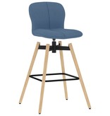 vidaXL Barstoelen draaibaar 2 st stof blauw