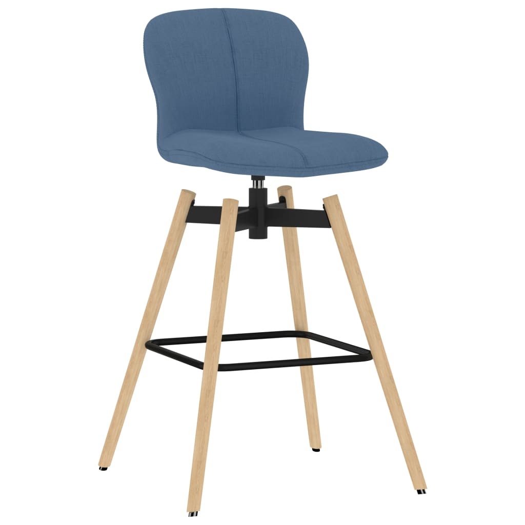 vidaXL Barstoelen draaibaar 2 st stof blauw