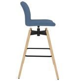VidaXL Barstoelen draaibaar 2 st stof blauw