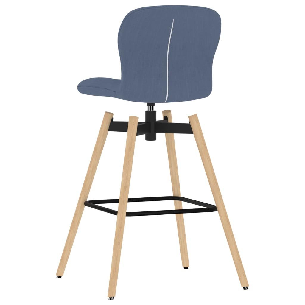 vidaXL Barstoelen draaibaar 2 st stof blauw