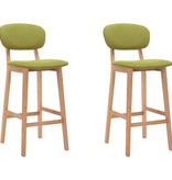 VidaXL Barstoelen 2 st stof groen