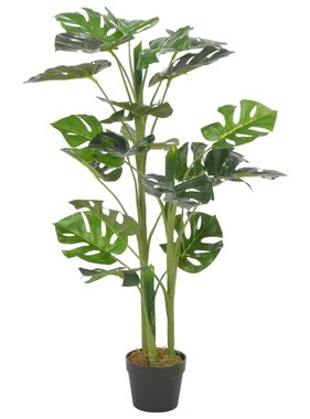 VidaXL Kunstplant met pot monstera 100 cm groen