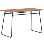 vidaXL Eettafel 120x60x73 cm massief multiplex staal bruin