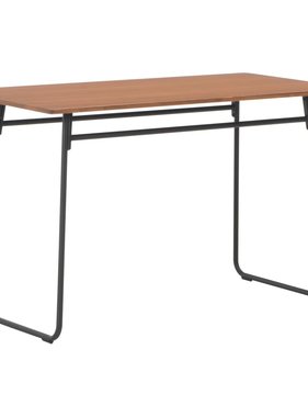 vidaXL Eettafel 120x60x73 cm massief multiplex staal bruin