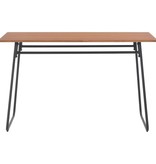 vidaXL Eettafel 120x60x73 cm massief multiplex staal bruin