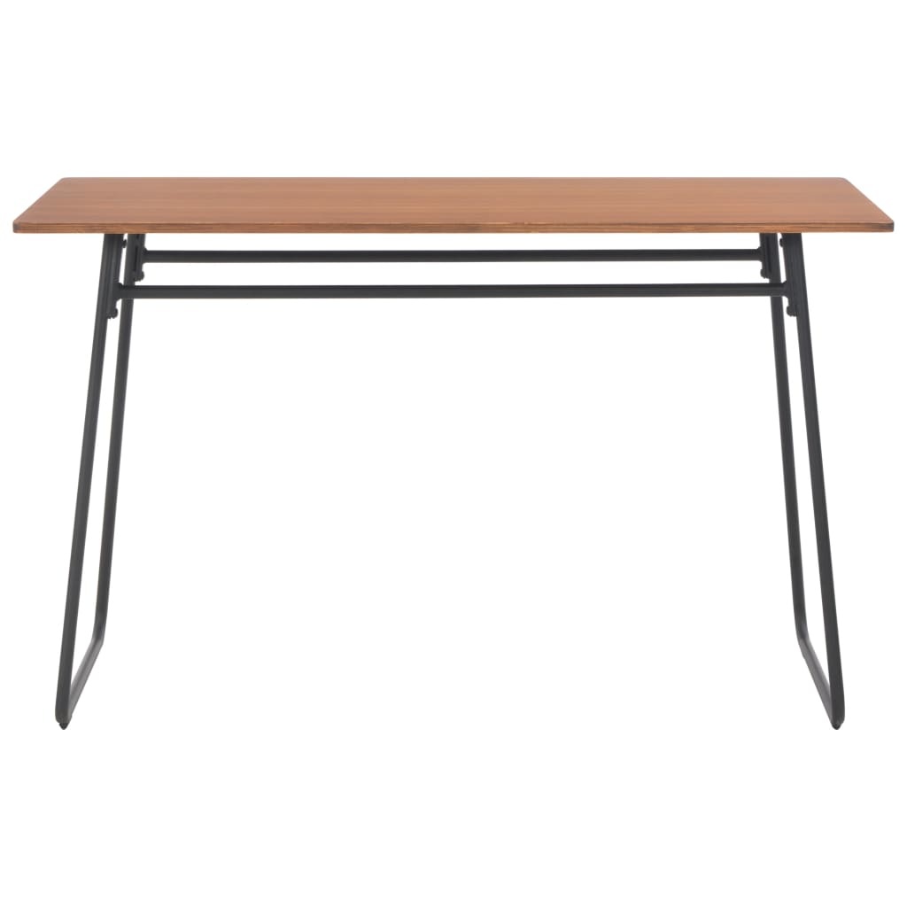 VidaXL Eettafel 120x60x73 cm massief multiplex staal bruin