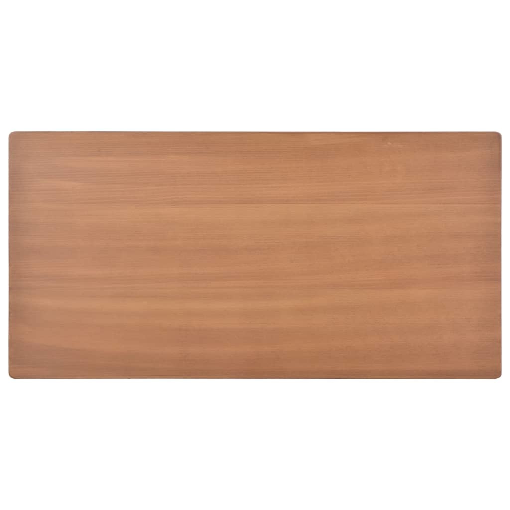 VidaXL Eettafel 120x60x73 cm massief multiplex staal bruin