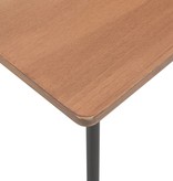 vidaXL Eettafel 120x60x73 cm massief multiplex staal bruin