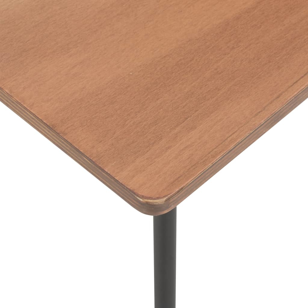 vidaXL Eettafel 120x60x73 cm massief multiplex staal bruin