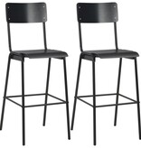 VidaXL Barstoelen 2 st massief multiplex staal zwart