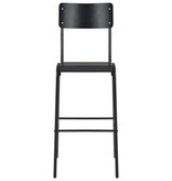 VidaXL Barstoelen 2 st massief multiplex staal zwart