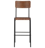 VidaXL Barstoelen 2 st massief multiplex staal bruin