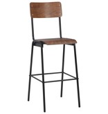 VidaXL Barstoelen 2 st massief multiplex staal bruin