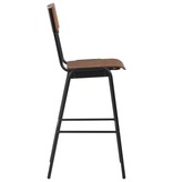 VidaXL Barstoelen 2 st massief multiplex staal bruin