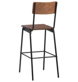 VidaXL Barstoelen 2 st massief multiplex staal bruin