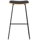 VidaXL Barkrukken met kunstleren zittingen 2 st staal zwart