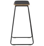 VidaXL Barkrukken met kunstleren zittingen 2 st staal zwart