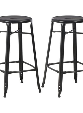 VidaXL Barkrukken 2 st staal zwart