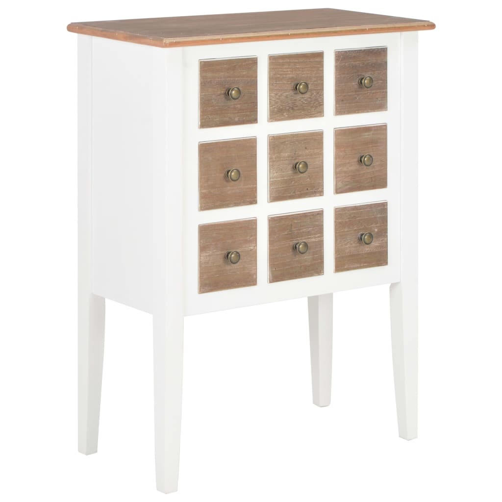 VidaXL Dressoir 54x30x80 cm massief hout wit