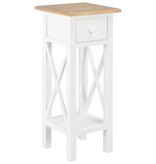 VidaXL Bijzettafel 27x27x65,5 cm hout wit