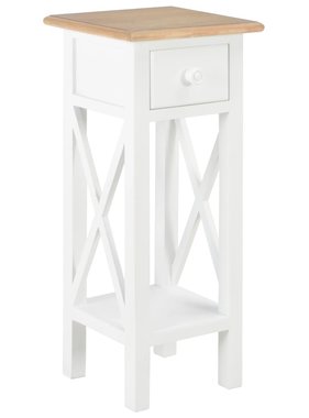 VidaXL Bijzettafel 27x27x65,5 cm hout wit