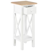 VidaXL Bijzettafel 27x27x65,5 cm hout wit