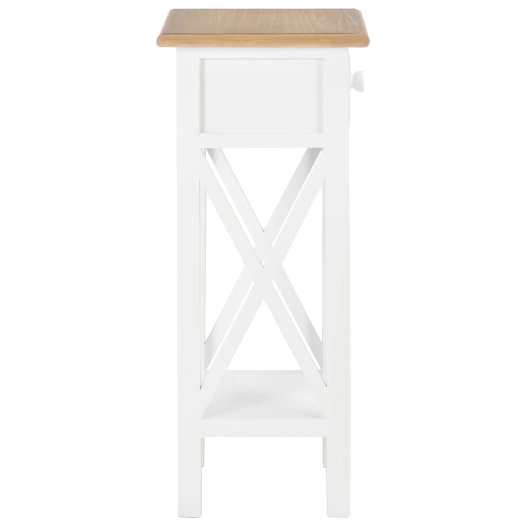 VidaXL Bijzettafel 27x27x65,5 cm hout wit