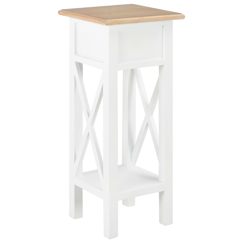 VidaXL Bijzettafel 27x27x65,5 cm hout wit