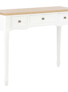 VidaXL Bijzettafeltje met 3 lades wit