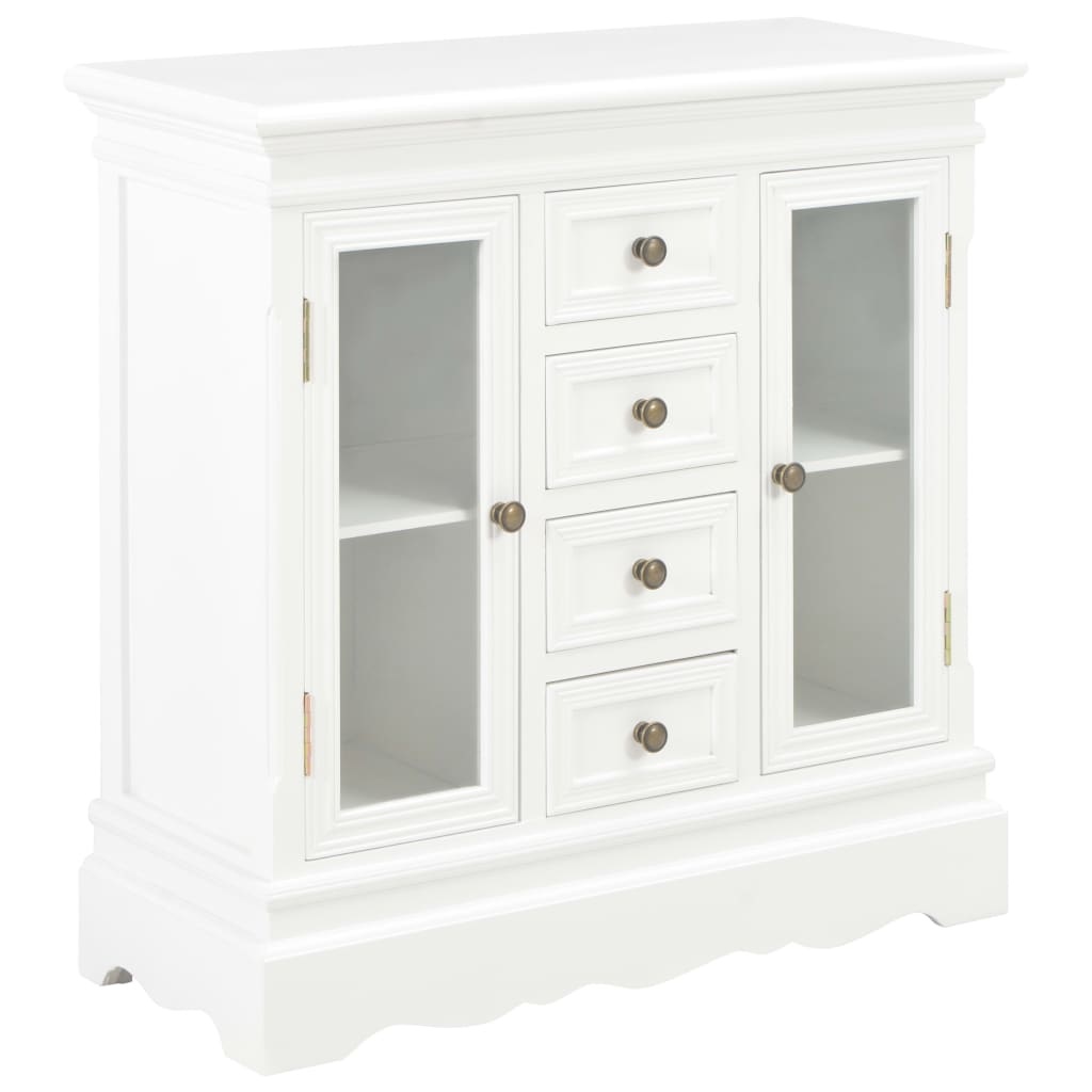 VidaXL Dressoir 70x28x70 cm massief grenenhout wit