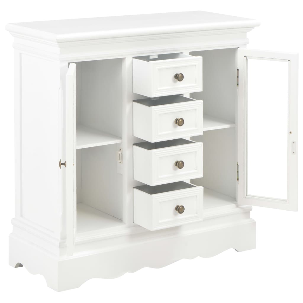 VidaXL Dressoir 70x28x70 cm massief grenenhout wit