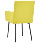 VidaXL Eetkamerstoelen met armleuningen 4 st stof geel