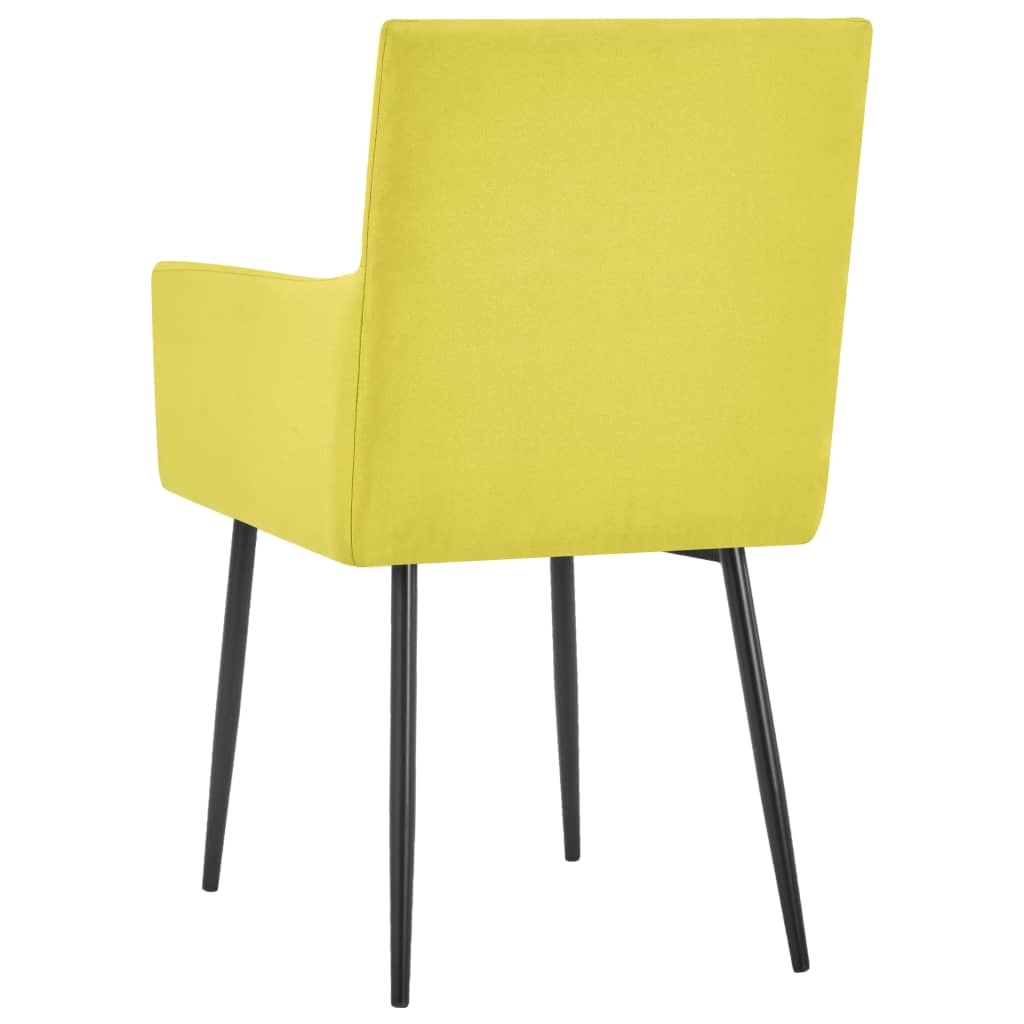 VidaXL Eetkamerstoelen met armleuningen 4 st stof geel