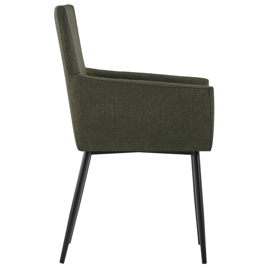 VidaXL Eetkamerstoelen met armleuningen 6 st stof bruin