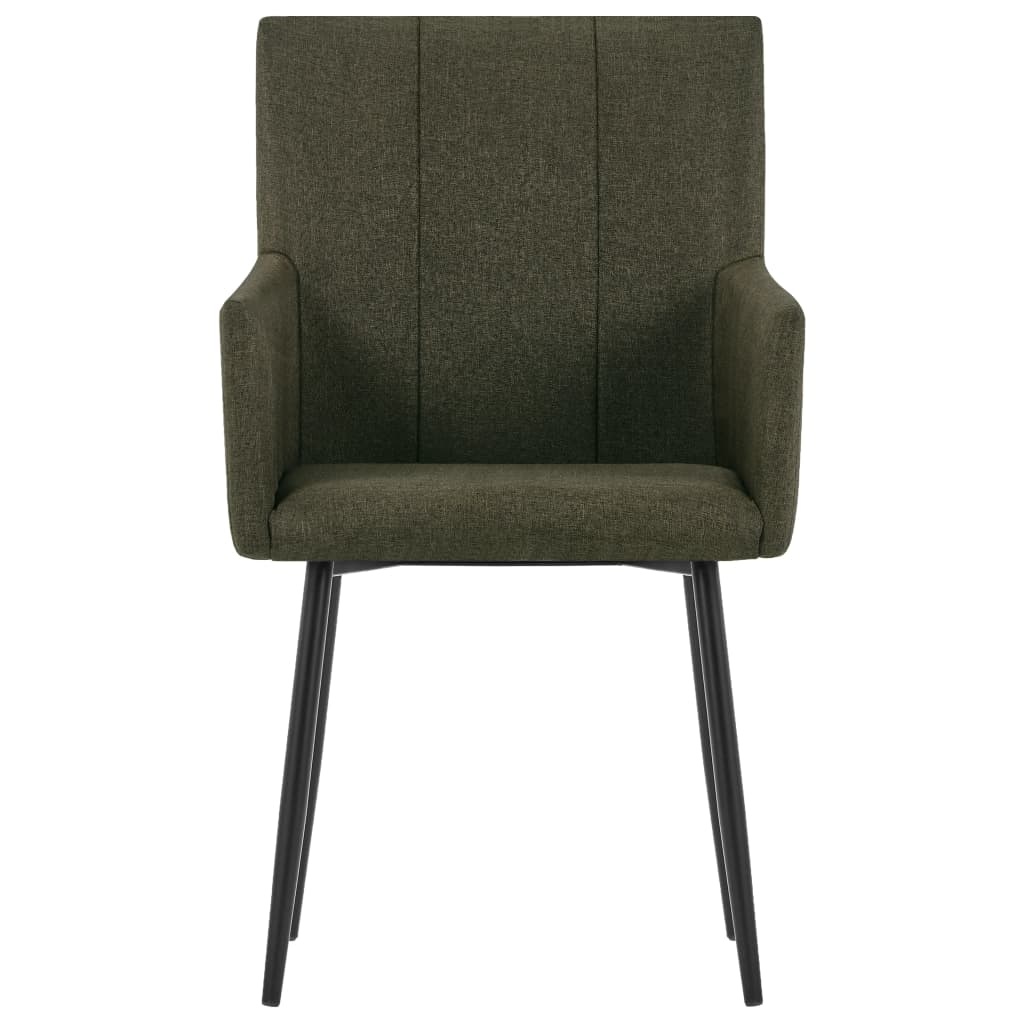 VidaXL Eetkamerstoelen met armleuningen 4 st stof bruin