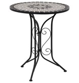 VidaXL 3-delige Bistroset mozaïek keramische tegel grijs