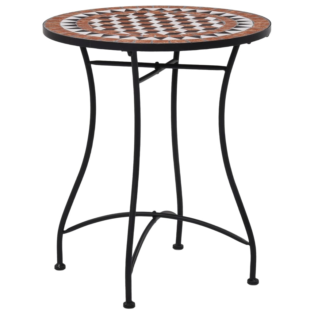 VidaXL 3-delige Bistroset mozaïek keramische tegel terracottakleurig