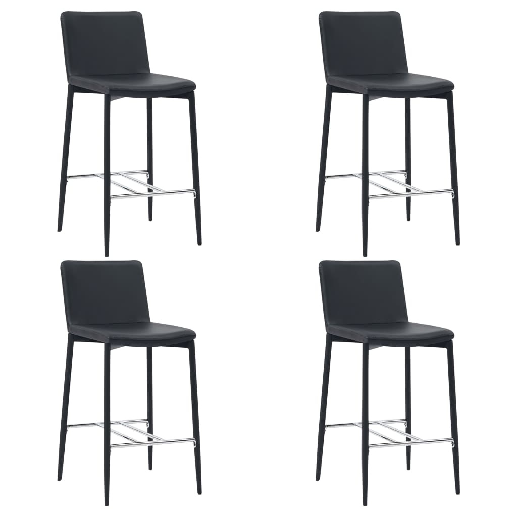 VidaXL Barstoelen 4 st kunstleer zwart
