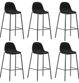 VidaXL Barstoelen 6 st stof zwart