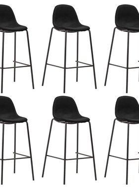 VidaXL Barstoelen 6 st stof zwart