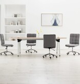 VidaXL Eetkamerstoelen 4 st stof lichtgrijs
