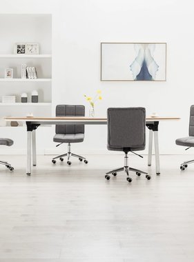 VidaXL Eetkamerstoelen 4 st stof lichtgrijs